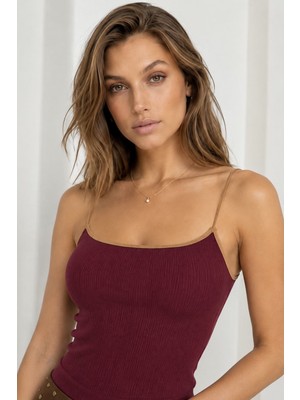 Neden Tekstil Kontrast Şeritli Triko Atlet Body