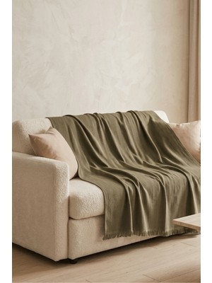 Dokuvia Iskandinav Dokulu Pamuklu Saçaklı Koltuk Örtüsü ve Koltuk Şalı Kaymaz Terletmez 170X200 cm