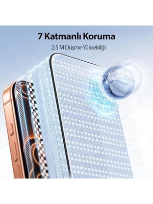 TeknoKapsül Premium iPhone 16 Pro Max Ekran Koruyucu 2'li Paket, Ultra Hd Netlik & Ince Siyah Çerçeve, 9h+ Kırılmaz Cam, Tam Kaplama, Ultrafit Kurulum Aparatı ile