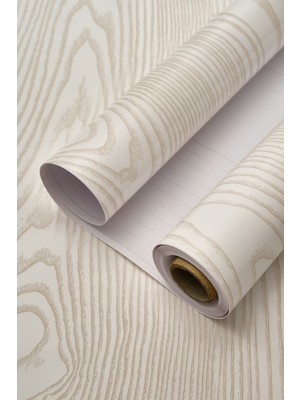 Deconitte Premium Beyaz Ahşap Desenli Kendinden Yapışkanlı Pvc Mobilya Dolap Tezgah Kaplama Folyosu 60X100 cm