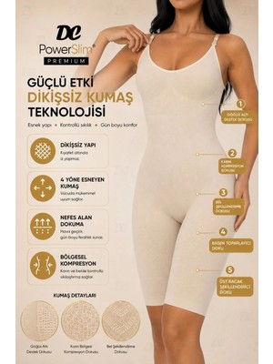 DC Powerslim® Premium Boydan Korse Dikişsiz Tam Boy Toparlayıcı Vücut Şekillendirici