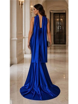 Lior Design Kadın Trend Model Kruvaze Yaka Şık Abiye Elbise