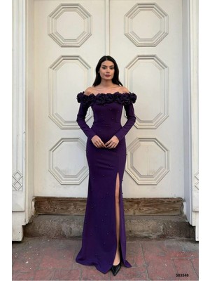 Euro Class Esnek Krep Kumaş Straplez Abiye Elbise