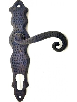 YM PAZARLAMA Antika Tarz Dekoratif Pirinç Kıvrık Yale Kapı Kolu - 210X43 Mm, Oksit