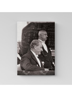 Fotolyo Atatürk Tablosu; Atatürk Halk Ile Siyah - Beyaz