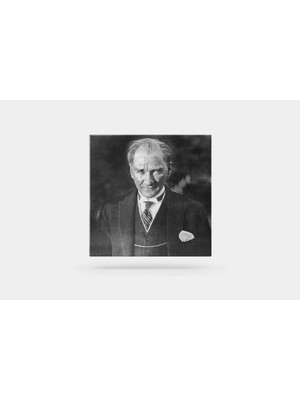 Fotolyo Atatürk Tablosu; Marmara Köşkü'nde. Siyah - Beyaz, Kare