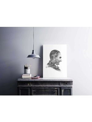 Fotolyo Atatürk Tablosu; Özel Tasarım 1. Siyah - Beyaz