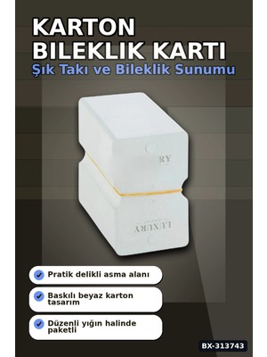 sbodurhome Kraft Kartondan 8x5 cm Bileklik Kartı 200 Adet Balya Paketi Takı Etiketi BX-313743