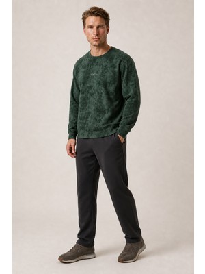 Redline Allon Desenli Kışlık Yeni Sezon Erkek Regular Fit Sweatshirt Beyaz