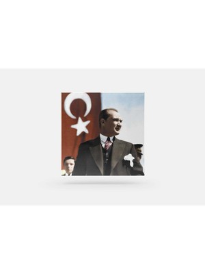 Fotolyo Atatürk Tablosu; Şık Takım Elbiseli 2. Renkli, Kare