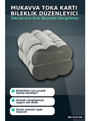 sbodurhome Mukavva Bileklik Toka Kartı 6.5x7.5 cm 200 Adet Balya Takı Düzenleyici Organizer BX-313740