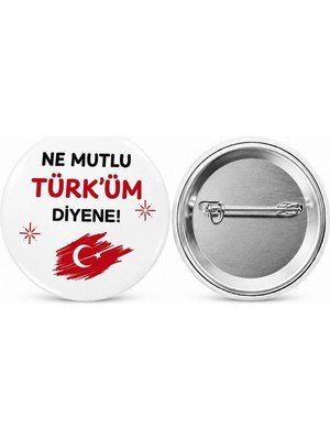 29 Ekim Cumhuriyet Bayramı Türk Bayrağı Atatürk Rozet Ceket-Çanta-Kalemlik-Şapka-Aksesuar Rozeti  (44MM) 1 Adet