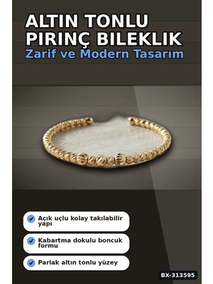 Hesc Bilişim Pirinç Ton Dorika Model Kadın Bileklik - Tekli Paket Takı Aksesuar BX-313595