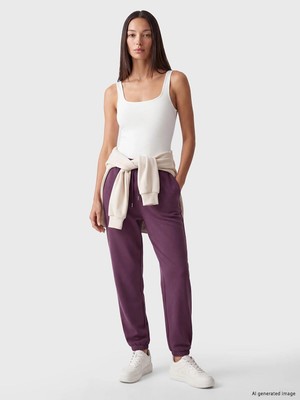 LC Waikiki Mürdüm Soft Touch Kadın Jogger Eşofman Altı  (W6)