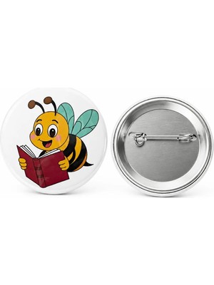 Sevimli Arı Çalışkan Arı Rozet Ceket-Çanta-Kalemlik-Şapka-Aksesuar Rozeti  (44MM) 1 Adet