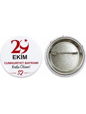 29 Ekim Cumhuriyet Bayramı Türk Bayrağı Atatürk Rozet Ceket-Çanta-Kalemlik-Şapka-Aksesuar Rozeti  (44MM) 1 Adet