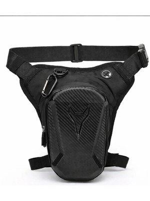 Newish Polo Siyah Erkek Motorcu Bacak Çantası Su Geçirmez Sert Korumalı Gece Görüşlü Outdoor Bel ve Omuz Çantası