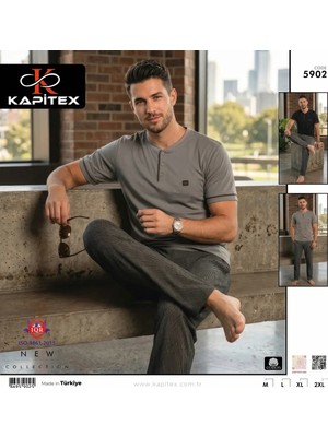 Kapitex Yazlık Erkek Pijama Takımı L Beden
