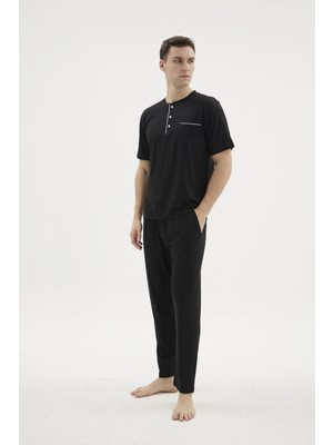 Kocabey BKK-26404 Battal Midi Yaka Pijama Takımı