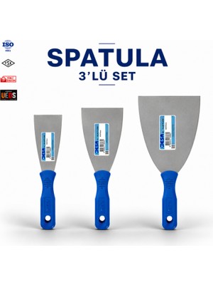 Desa 3'lü Spatula Seti 40 - 80 - 120 Cm - Macun Boyacı İnşaat Alçı Sıva Boya Kazıma Ispatulası