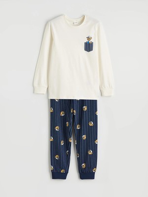Lc Waikiki Yeni Sezon Baskılı Bisiklet Yaka Erkek Çocuk Pijama Takımı
