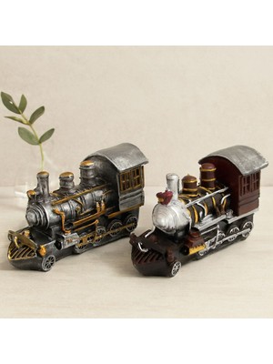 Royaleks Vintage Tren Biblo Kumbara Reçine 20X12X8 cm