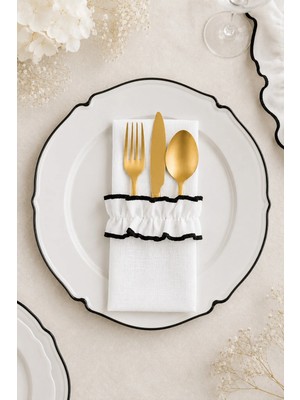 Kai Home Shine White 3 Bölmeli Çatal-Kaşık-Bıçak Kılıfı 2li