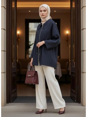 İkoll Ikoll Elera Tencel Karışımlı  Kap Oversize Fermuarlı