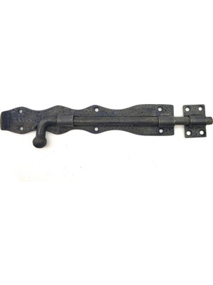 Antika Tarz Dekoratif Pirinç Dövme Kapı Sürgüsü - 25CM, Oksit