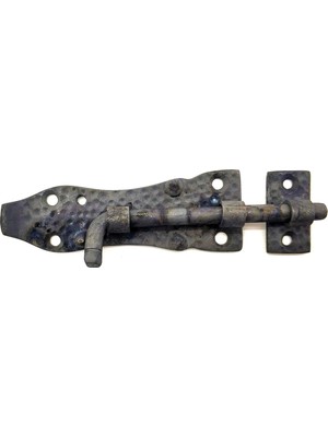 Antika Tarz Dekoratif Pirinç Dövme Kapı Sürgüsü - 7,5cm, Oksit