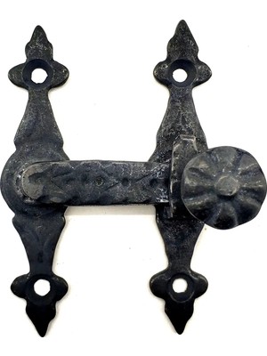 Antika Tarz Dekoratif Pirinç Kapı, Pencere Mandalı - 82X65 Mm, Oksit