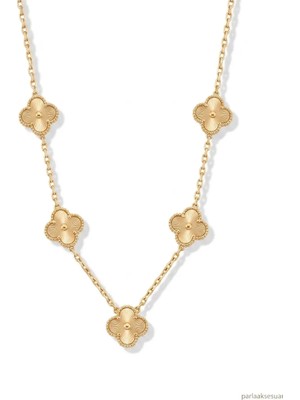 Parla Yonca Kolye Full-Gold Altın