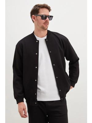 FullaModa Çıtçıtlı Pike Kumaş Regular Fit Ceket