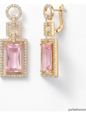 Parla 18K Altın Kaplama Zirkon Taşlı Küpe – Model Kp-03