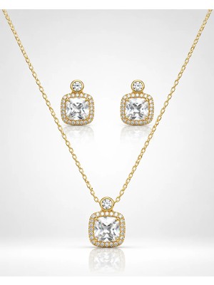 Parla Zirkon 14K Gold Kaplama Gümüş