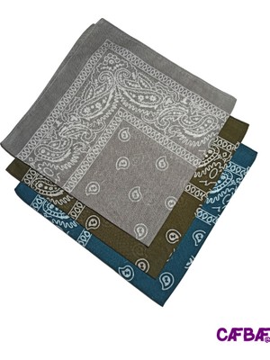 Cafbaf Klasik İnce Bandana 3lü Set