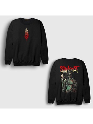 Presmono Siyah Burn Me Away Metal Slipknot Sırt Baskılı Sweatshirt
