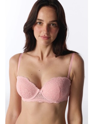 Penti Pembe Angelic Dantel Pedli Push Up Sütyen