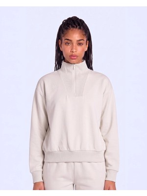 Kappa Ileria Tur Kadın Bej Oversize Sweatshirt