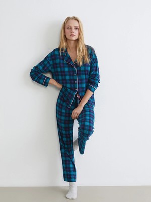 Lc Waikiki Yeni Sezon Gömlek Yaka Ekose Kadın Pijama Takımı
