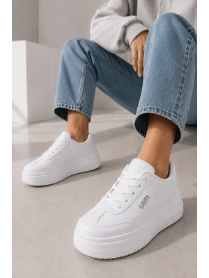 Slipcat Kadın, Süet Doku, Kalın Taban, Bağcıklı, Günlük Sneaker Ayakkabı