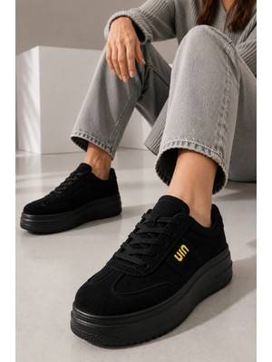 Slipcat Kadın, Süet Doku, Kalın Taban, Bağcıklı, Günlük Sneaker Ayakkabı