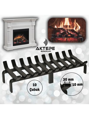 Aktepe Group Şömine Izgarası 60 cm x 32 cm 10 Çubuklu Ekstra Dar Gözlü Izgara