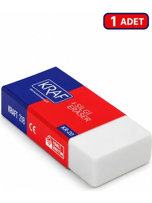 Kraf 735G Beyaz Büyük Boy Kurşun Kalem Silgisi Tekli