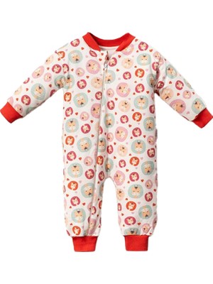 Bebegen Unisex Pembe Biyeli Zürafa Desenli Uyku Tulumu