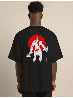 Modi Unisex Bisiklet Yaka Baskılı Oversize T-Shirt - Siyah