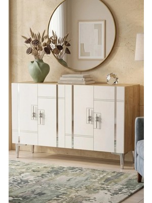 Ceneyra KA1242DBS Made Konsol Safirmeşe-Beyaz-Silver 120CM