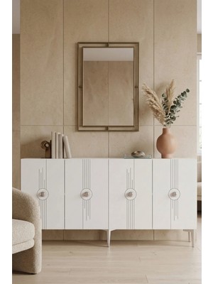 Ceneyra KA1543BS Lura Konsol Beyaz-Silver 150CM