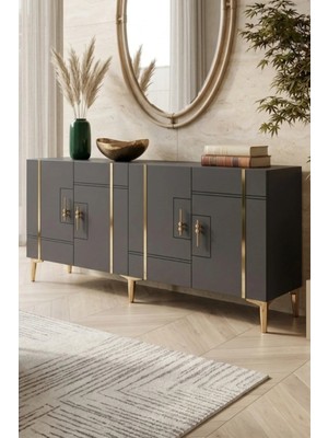 Ceneyra KA1842AG Made Konsol Antrasit-Gold 180CM