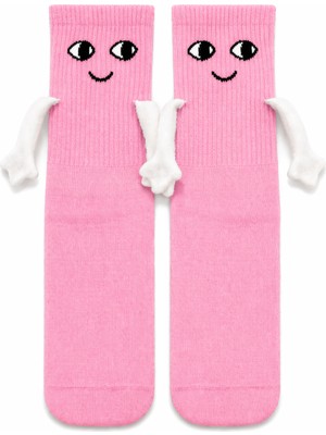 Carnaval Socks Carnaval Pembe El Ele Tutuşan Unisex Çorap